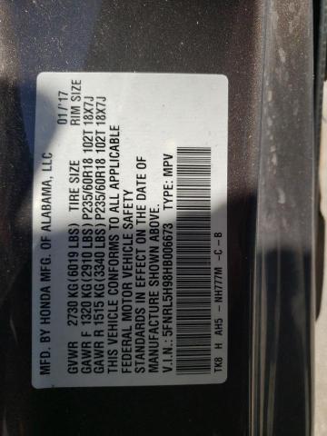 5FNRL5H98HB006673 2017 HONDA ODYSSEY, photo no. 13