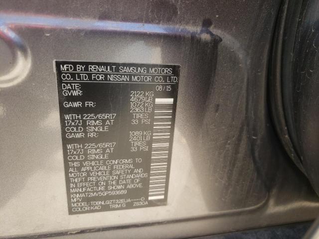 KNMAT2MV5GP593689 Nissan ROGUE S