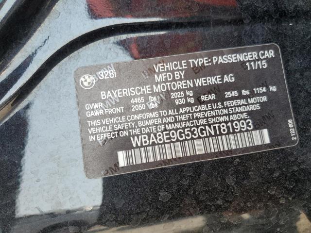 WBA8E9G53GNT81993 BMW 328 I Sulev