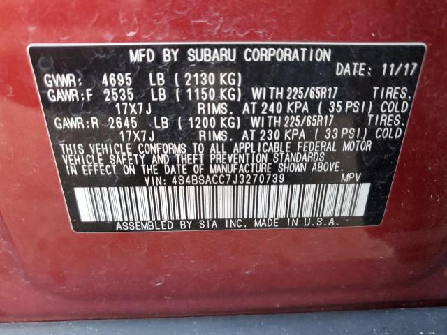 4S4BSACC7J3270739 Subaru Outback 2.5i Premium