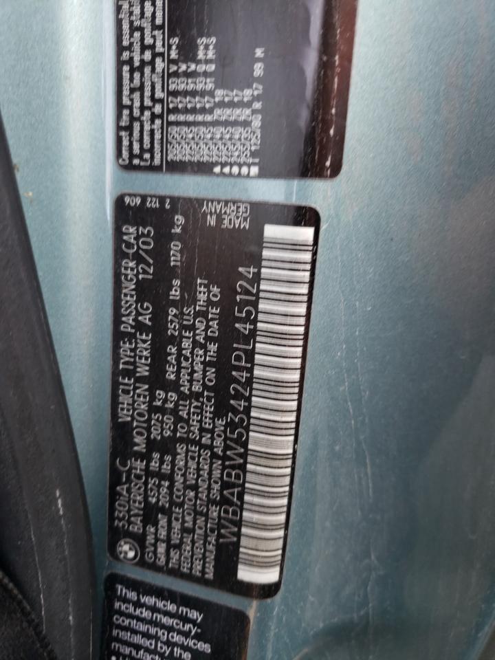 WBABW53424PL45124 2004 BMW 330 Ci