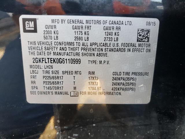 2GKFLTEK0G6110999 GMC Terrain Sle