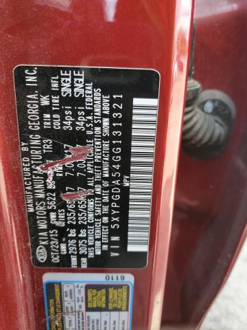 5XYPGDA54GG131321 KIA SORENTO LX