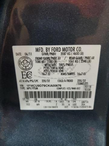 1FMCU9D79CKA00676 | 2012 Ford escape xlt