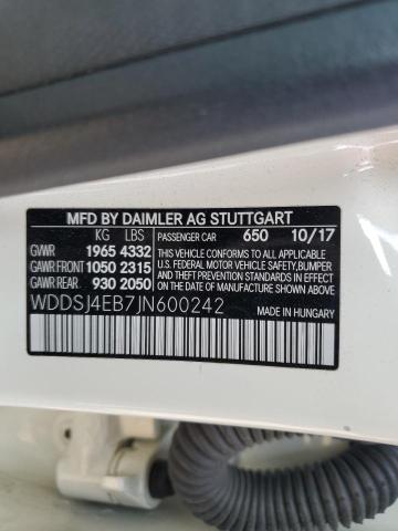 WDDSJ4EB7JN600242 Mercedes-Benz CLA 250