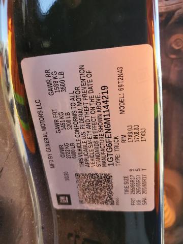 2021 GMC CANYON AT4 1GTG6FEN6M1144219