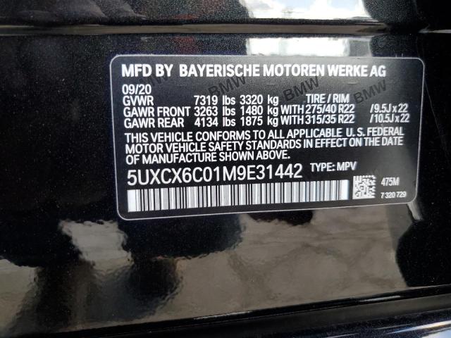 VIN 5UXCX6C01M9E31442 2021 BMW X7, M50I no.14