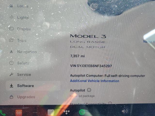 5YJ3E1EB8NF345297 Tesla MODEL 3
