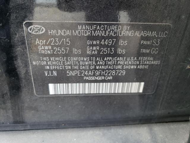 2015 Hyundai Sonata Se VIN: 5NPE24AF9FH228729 Lot: 40808426