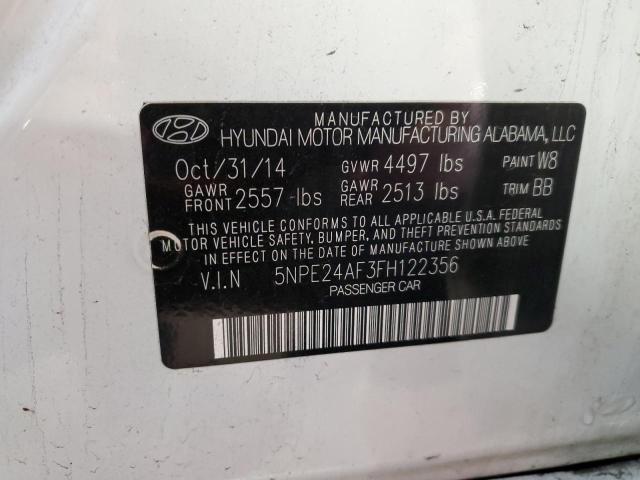 5NPE24AF3FH122356 Hyundai SONATA SE