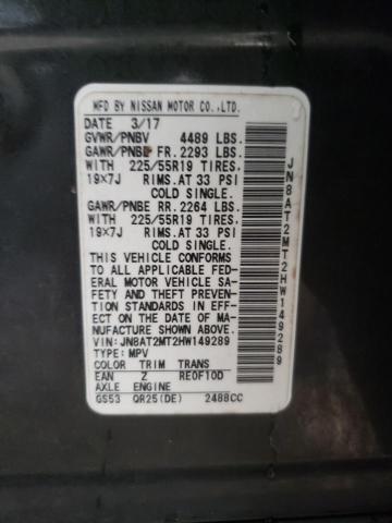 JN8AT2MT2HW149289 Nissan ROGUE S