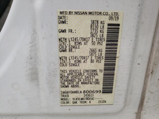 2020 NISSAN NV 1500 S - 1N6BF0KM8LN800699