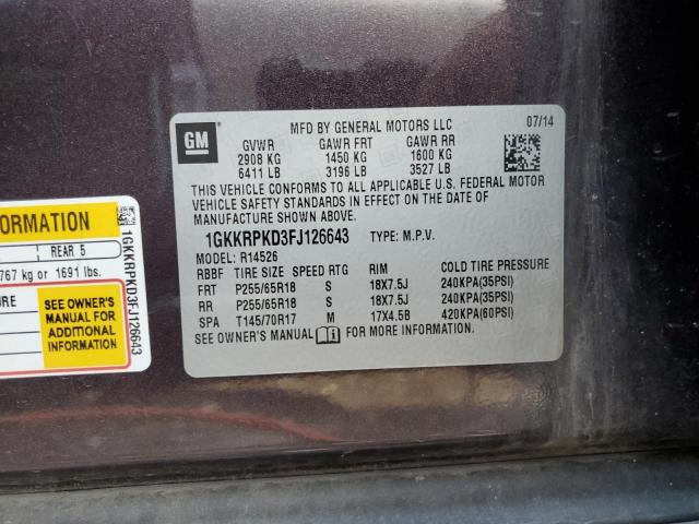 1GKKRPKD3FJ126643 GMC ACADIA SLE