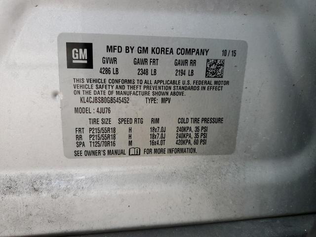 2016 BUICK ENCORE CON - KL4CJBSB0GB545452