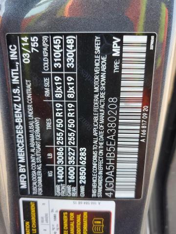 VIN 4JGDA5HB5EA380208 2014 Mercedes-Benz ML-Class, ... no.14