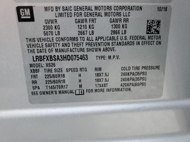 LRBFXBSA3HD075463 Buick Envision Essence