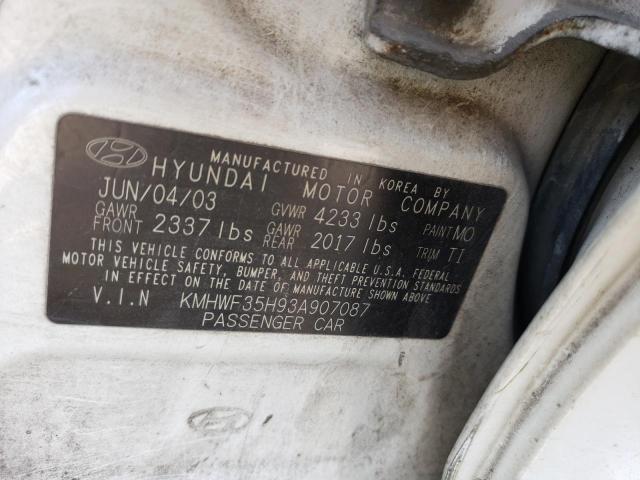 2003 Hyundai Sonata Gls VIN: KMHWF35H93A907087 Lot: 68942433