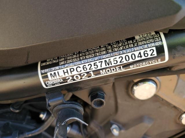 2021 HONDA CBR500 RA MLHPC6257M5200462
