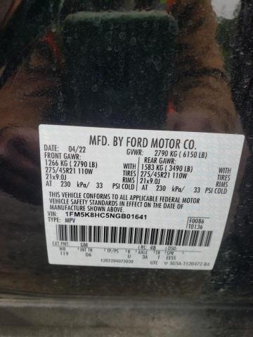 1FM5K8HC5NGB01641 | 2022 FORD EXPLORER P