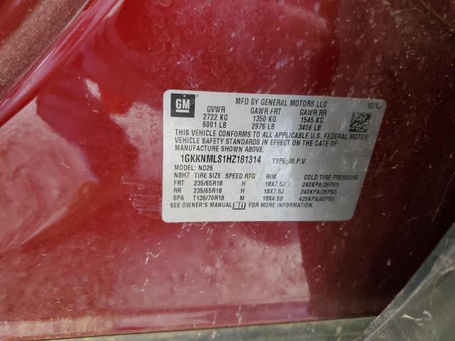 1GKKNMLS1HZ181314 GMC Acadia Slt-1