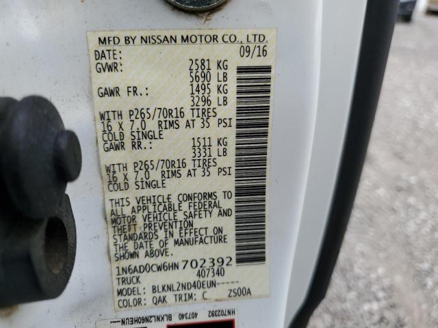 1N6AD0CW6HN702392 Nissan Frontier Sv