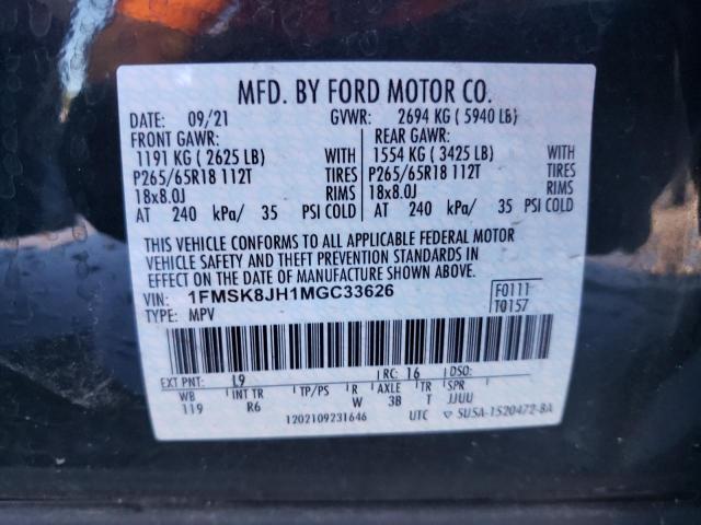2021 FORD EXPLORER T - 1FMSK8JH1MGC33626