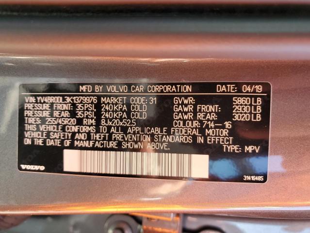 YV4BR0DL3K1379976 2019 VOLVO XC60 - Image 12