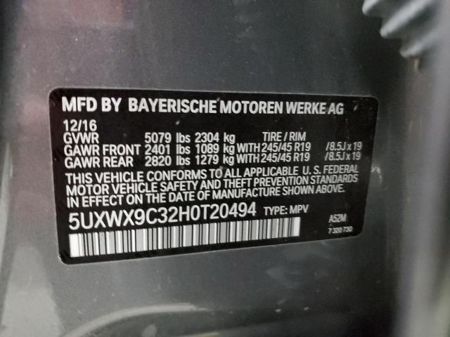 5UXWX9C32H0T20494 2017 BMW X3, photo no. 13