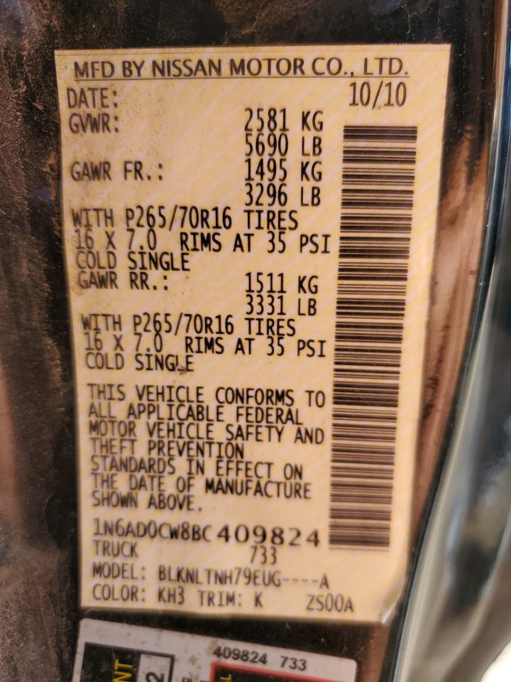 1n6ad0cw8bc409824 1N6AD0CW8BC409824 2011 Nissan Frontier Sv