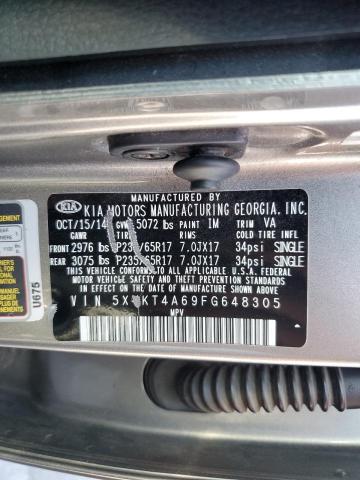 5XYKT4A69FG648305 KIA SORENTO LX