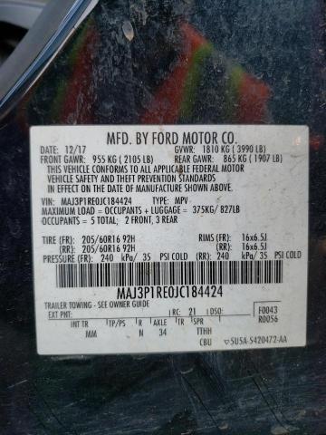 MAJ3P1RE0JC184424 Ford ECOSPORT S