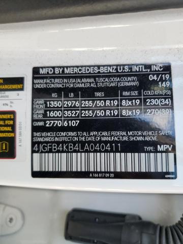 4JGFB4KB4LA040411 Mercedes-Benz Gle 350 4matic