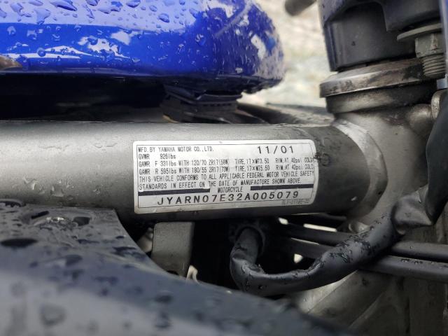 2002 YAMAHA FZS10 JYARN07E32A005079