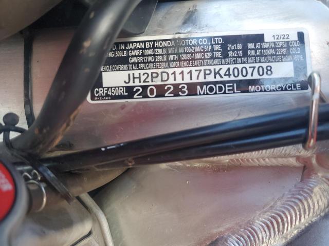 2023 HONDA CRF450 L JH2PD1117PK400708
