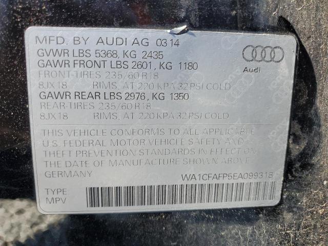 VIN WA1CFAFP5EA099318 2014 Audi Q5, Premium no.13