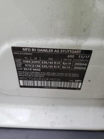 WDCTG4GB3JJ474036 Mercedes-Benz GLA 250 4M