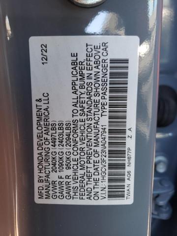 1HGCV3F23NA047941 Honda Accord Hybrid Sport