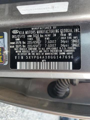 5XYPG4A38GG147696 KIA SORENTO LX