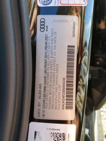 2016 AUDI S6 PRESTIG WAUH2AFC0GN064246