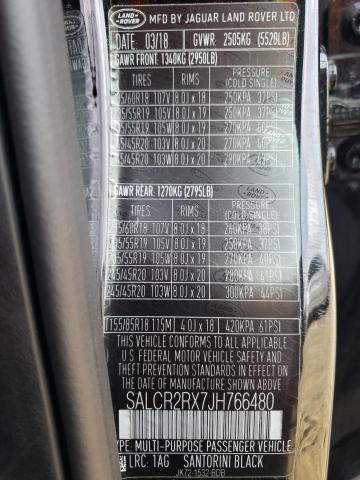 SALCR2RX7JH766480 Land Rover Discovery Sport Hse