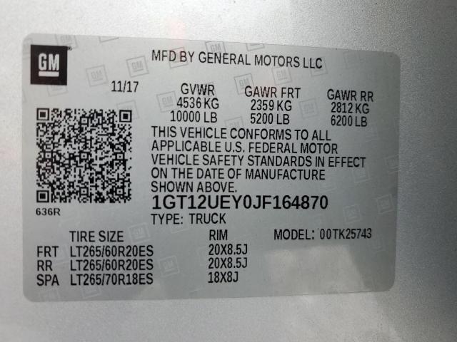 1GT12UEY0JF164870 GMC Sierra K2500 Denali