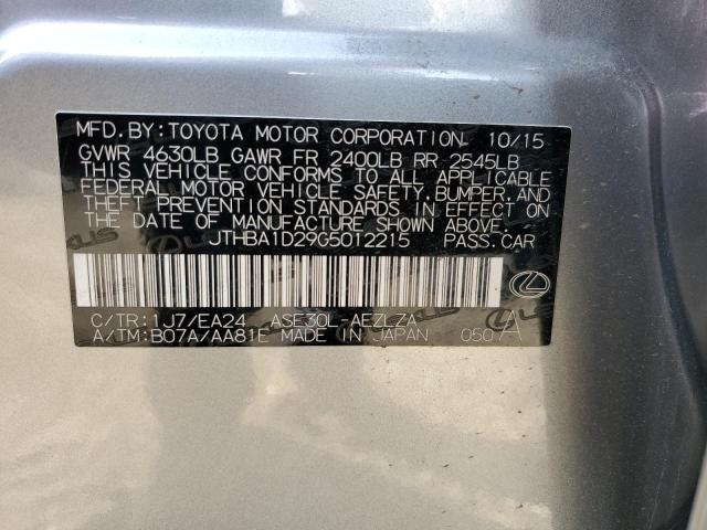 JTHBA1D29G5012215 Lexus IS 200T