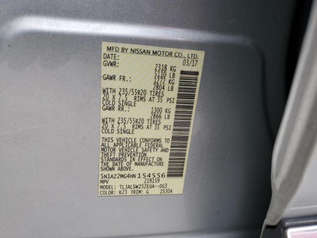5N1AZ2MG4HN154556 Nissan MURANO S