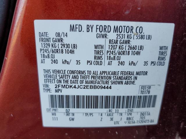 2FMDK4JC2EBB09444 Ford EDGE SEL