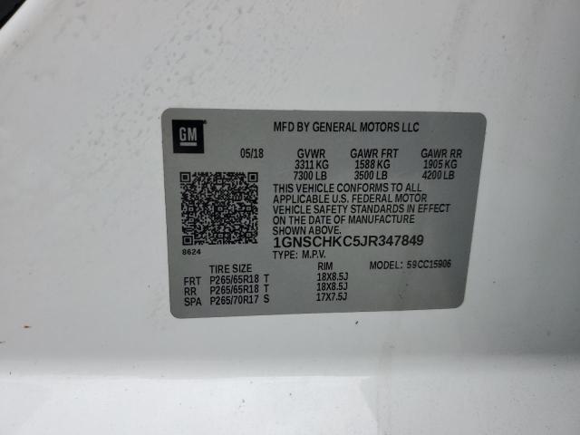 1GNSCHKC5JR347849 Chevrolet Suburban C1500 Lt