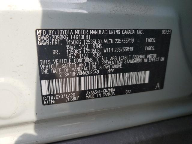 2021 TOYOTA RAV4 XLE P 2T3A1RFV0MW208549