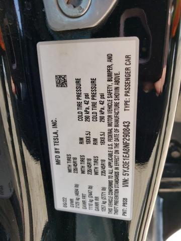 5YJ3E1EA8NF290843 Tesla Model 3  12