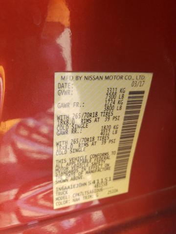 1N6AA1EJ0HN541151 Nissan TITAN S