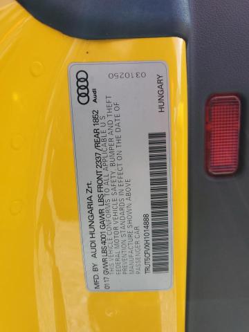 2017 AUDI TT TRUT5CFVXH1014888