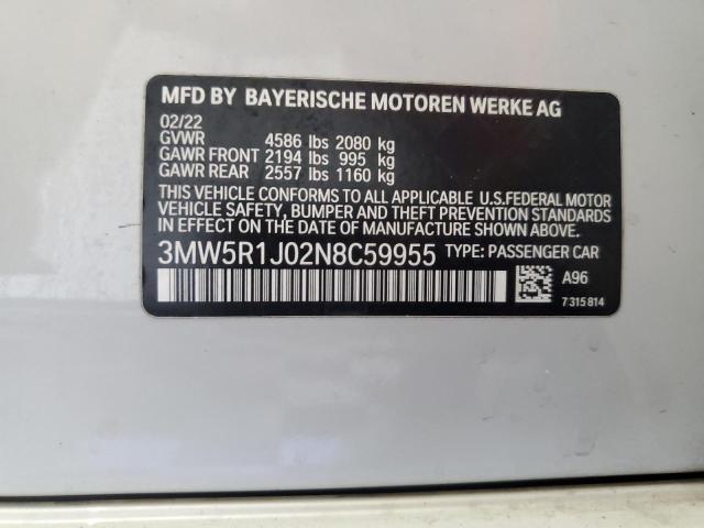 3MW5R1J02N8C59955 BMW 3 Series 330I 12